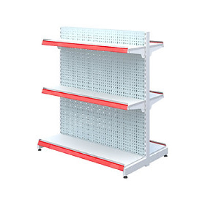 Kệ siêu thị đôi tôn đục lỗ C1200 x D1200 x R750 x 3 Tầng