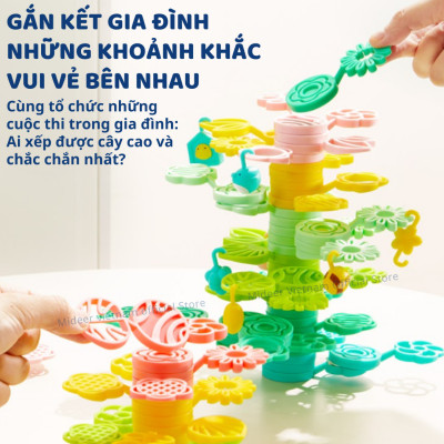 Đồ chơi cân bằng xếp hình khối hoa lá Mideer Educational Balance Blocks- Strack a Tree