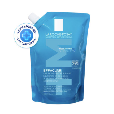 Gel rửa mặt cho da dầu nhạy cảm La Roche-Posay Effaclar Foaming Gel 400ml (Túi refill)