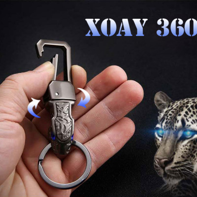 Móc Treo Chìa Khóa Oto Xe Máy  BCK2-648 Hình Đầu Hổ Mắt Ngọc Cực Chất Xoay 360 Độ  ( giao màu ngẫu nhiên )