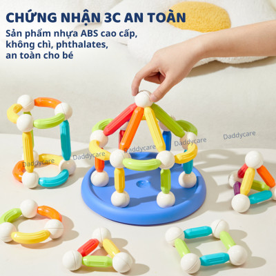 Bộ xếp hình nam châm, đồ chơi lắp ghép cho bé Mideer Rainbow Magnetic Building Stick