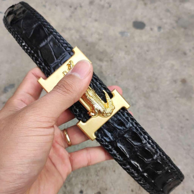 Thắt Lưng Da Cá Sấu Liền Bản Rộng 4cm H53D1