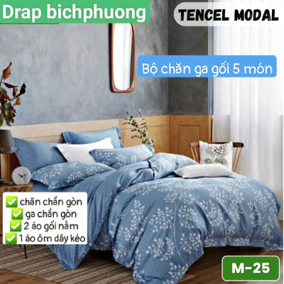 Bộ Chăn Ga Gối Tencel Modal Cao Cấp/ Chất Liệu Siêu Mềm Mịn Mát An Toàn Với Mọi Làn Da.