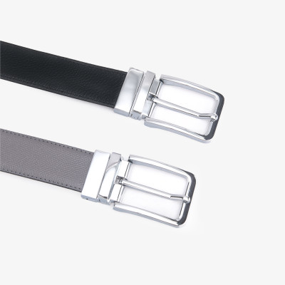 Thắt Lưng Nam Dùng Được Hai Mặt GENCE LG40 Da Bò Cao Cấp Phối Phụ Kiện Bạc