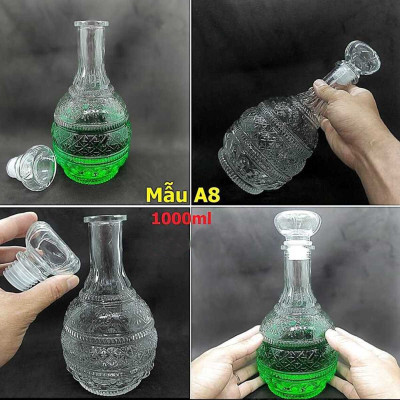 Chai Đựng Rượu Cao Cấp (combo 4 cái) – Vỏ Chai Rượu Đẹp decor sang trọng (A2, A8, B2, B6)