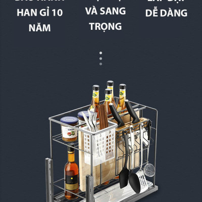 Giá để dao thớt gia vị sơn nano bảo hành han gỉ 10 năm