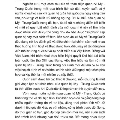 Quan Hệ Mỹ-Trung Quốc - Thăng Trầm Theo Dòng Lịch Sử, Văn Hóa