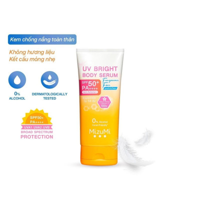 Kem Chống Nắng Mizumi UV Bright Body Serum Fragrance Free SPF50+ PA++++ 180ml
