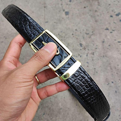 Thắt lưng Cá sấu Bông hông rất Mềm Và Bền TS111V (mặt vàng)