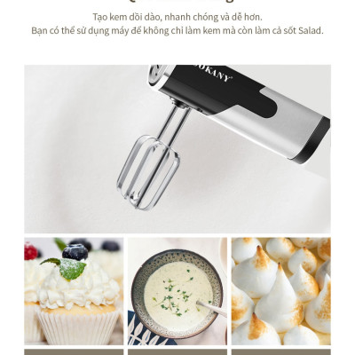 Máy Đánh Trứng Sokany SK-6621 Công Suất 800W, 5 Cấp Độ - Tặng 4 Que Đánh Trứng, Làm Bánh Inox 304 - HÀNG CHÍNH HÃNG - DELIYA