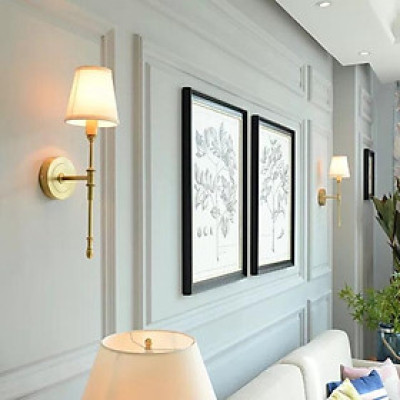 Ảnh thật -Đèn tường chao vải cao cấp, đèn phòng ngủ, đèn phòng khách, đèn trang trí DT