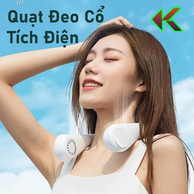 Quạt Đeo Cổ Không Cánh 360 Độ: Siêu Mát với Kết Cấu Dẫn Gió Dốc Nghiêng Loại Tốt, ĐÈN TRANG TRÍ, ĐỒNG HỒ TREO TƯỜNG