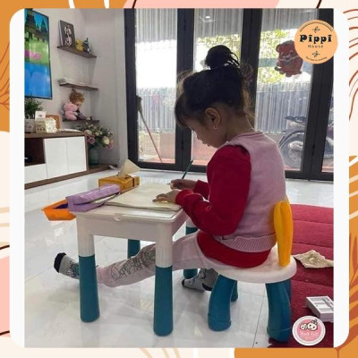 Bộ Bàn Ghế ghép hình Đa Năng 102 Chi Tiết Cho Bé Lắp Ghép Dễ Dàng