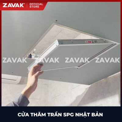 Nắp cửa thăm trần thạch cao 45x45cm SPG-68345 - Nhật Bản, Khung nhôm có bản lề mở thả xuống, sơn tĩnh điện màu Trắng. 