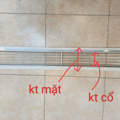 Miệng gió hồi điều hòa âm trần 1000x200 dạng nan bầu dục nhôm sơn tĩnh điện