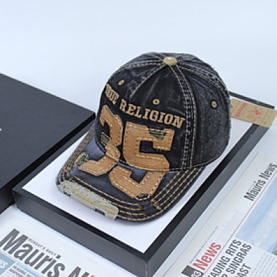 Nón nam, mũ lưỡi trai Ông Địa 35 phối vải jeans form đẹp thời trang đường phố