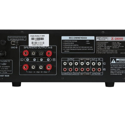 Amply Karaoke Bluetooth Công Suất Lớn 500W Zenbos Z2600, 8 Sò(Hàng Chính Hãng)