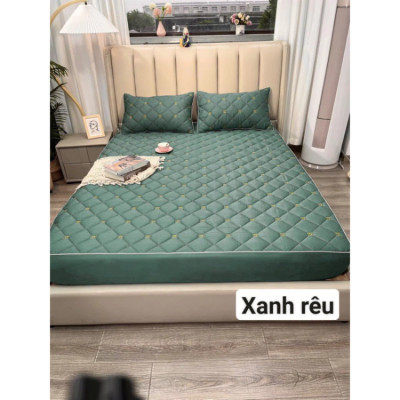 Bộ Ga Gối Phi Lụa Cap Cấp Nhập Khẩu.Ga Gối Phi Lụa Trần Bông Bo Chun Mát Lạnh 1 Ga 2 Gối 1m6 1m8 2m - Hàng Chính Hãng MINIIN