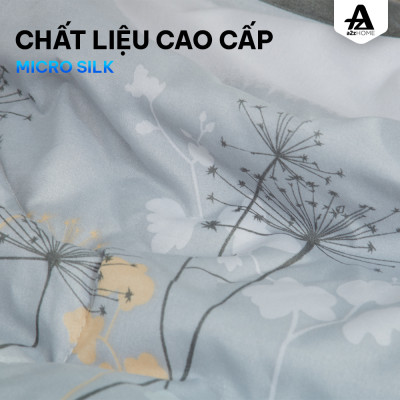 Bộ Ga Giường 4 Món Flower Stripes Mềm Mại 100% Mirco Silk Cao Cấp A2Z Home