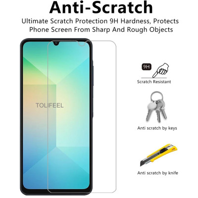 Kính cường lực dành cho Samsung Galaxy A06 Tempered Glass 9h trong suốt, chống vỡ, chống xước,dán màn hình cao cấp - Hàng chính hãng