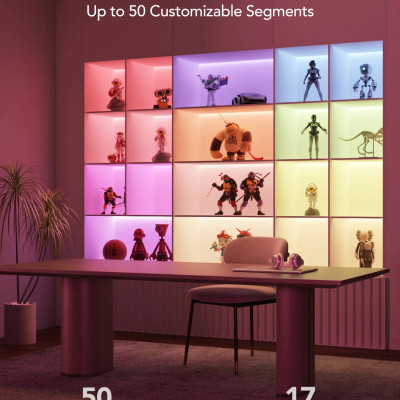 Dây đèn LED chạy đuổi Govee RGBIC Strip Lights H61E1 | Cuộn 5m, 60 mắt leds/m siêu mịn màng, Chế độ nháy nhạc thông minh