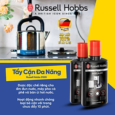 Chai Tẩy Cặn Đa Năng Russell Hobbs 21220 Dùng Cho Ấm Đun Nước, Máy Pha Cafe & Bàn Là Hơi Nước - Hàng Chính Hãng Nhập Đức & EU