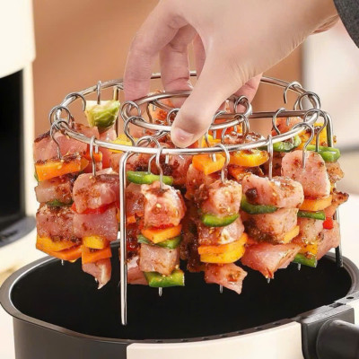 Giá Đựng Inox 24 Xiên Hình Tròn Dọc Cho Nồi Chiên Không Dầu - Chất Liệu Thép Không Gỉ - HÀNG CHÍNH HÃNG MINIIN