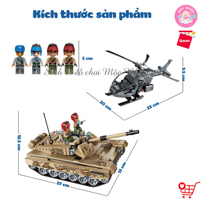 Đồ chơi lắp ráp, xếp hình Qman 1729 - Xe Tank Quân Sự Hạng Nặng 712 Chi Tiết - Có 4 Minifigures Cho Trẻ Từ 6 Tuổi