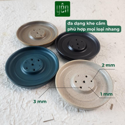 Đế Hứng Nhang Thảo Mộc Yên Bằng Gốm Tối Giản Phong Cách Thiền Nhật Đựng Tàn Nhang