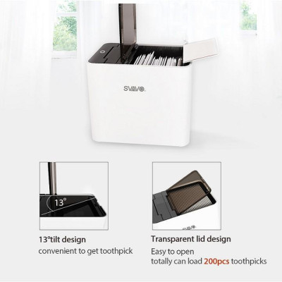 Hộp Đựng Tăm Cảm Ứng Tự Động Thông Minh SVAVO, cao cấp tặng kèm tăm kháng khuẩn và pin AA