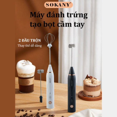 Máy đánh trứng, tạo bọt sữa cafe SOKANY thiết kế cầm tay cỡ nhỏ tiện dụng cho gia đình - SK201A - HÀNG CHÍNH HÃNG - DELIYA