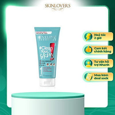 [ MUA son dưỡng môi ] Gel rửa mặt sạch sâu ngừa mụn Eveline 3 trong 1 Clean Your Skin 200ml ( mẫu mới)