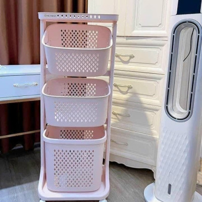 Kệ Nhựa Để Đồ Đa Năng 3 Tầng Có Bánh Xe Việt Nhật Có Bánh Xe