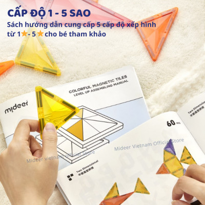 Xếp Hình Nam Châm lắp ráp Mideer Colorful Magnetic Tiles ghép hình nam châm ánh sáng