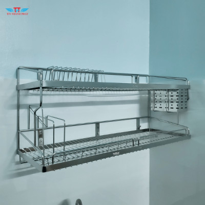 Kệ chén bát 2 tầng đa năng inox 304 Tín Thành Phát – Đựng chén đĩa ngăn nắp, tiết kiệm không gian