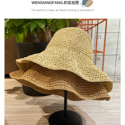 Mũ nón đi biển rộng vành cói nữ gấp gọn thoáng khí mát mẻ thời trang Hàn Quốc Dona22110206