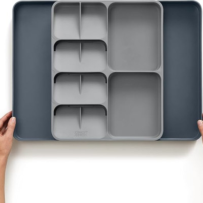 Bộ khay chia ngăn kéo để dao thìa dĩa Joseph Joseph 85166 DrawerStore Grey Hàng chính hãng