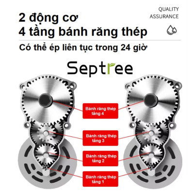 Máy ép dầu ăn thực vật 2 đầu kép đa năng thương hiệu Mỹ cao cấp Septree B02S Plus - Công suất 1900W - Hàng nhập khẩu