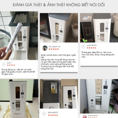 Thùng Đựng Gạo Thông Minh Xuất Nhật (12KG) Nhựa ABS Cao Cấp | An Toàn / Tiện Lợi / Dễ Sử Dụng