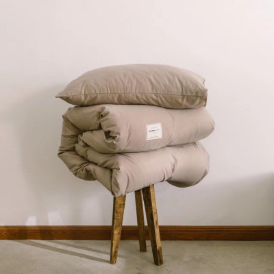 Bộ Chăn Ga Gối Cotton Tici Đơn Sắc LIDACO - Màu Be