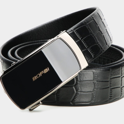 Thắt lưng nam da bò họa tiết cá sấu nguyên chất mặt khóa tự động hợp kim cao cấp phong cách mới