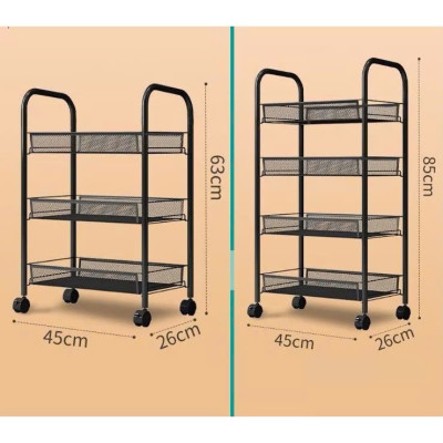 Xe Đẩy Đa Năng 3 Tầng – Kệ Nhà Bếp - Kệ Spa Mặt Lưới Nhập Khẩu Cao Cấp - Hàng Chính Hãng MINIIN