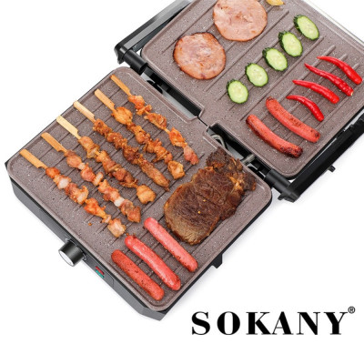 Máy kẹp nướng đa năng công suất cao 2000W SOKANY SK-230 nướng bánh mì, thịt, hotdog nhanh chín - HÀNG CHÍNH HÃNG