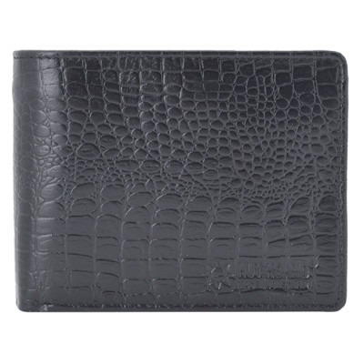 Bộ Ví Và Thắt Lưng Nam Da Bò Vân Cá Sấu Huy Hoàng HT2111-HT4114 - Đen