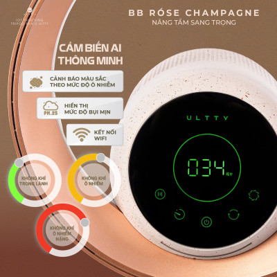 Quạt lọc không khí và khử khuẩn U ULTTY BB Róse Champagne - Hàng chính hãng