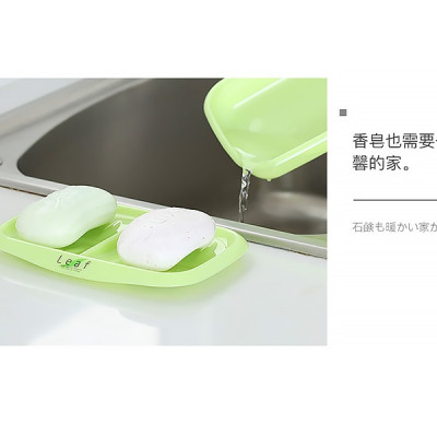 Khay nhựa đựng xà bông tắm, xà phòng rửa tay,..vv  Leaf Inomata chia 2 ngăn - Nội địa Nhật Bản