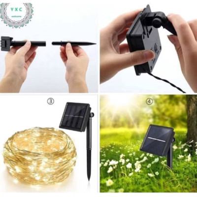 BỘ ĐÈN LED TRANG TRÍ NĂNG LƯỢNG MẶT TRỜI DÂY DÀI 20M NHẤP NHÁY NHIỀU MÀU SẮC CỰC ĐẸP