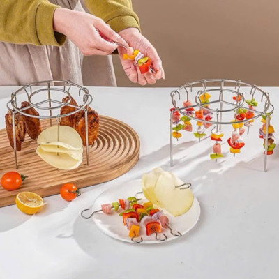 Giá Đựng Inox 24 Xiên Hình Tròn Dọc Cho Nồi Chiên Không Dầu - Chất Liệu Thép Không Gỉ - HÀNG CHÍNH HÃNG MINIIN