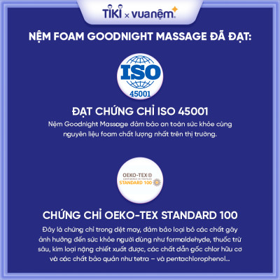 Nệm foam Goodnight Massage bán chạy tại Việt Nam 9cm tại Vua Nệm - Cấu trúc lượn sóng duy trì tư thế tự nhiên của cột sống