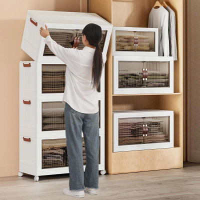 Tủ nhựa đa năng Gấp gọn Tiện Lợi, Tủ Để Đồ Bánh Xe Xoay 360 Độ - Hàng cao cấp